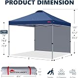 MasterCanopy Durable Ez Pop-up Gazebo 2.5x2.5M Navy Blue with Sidewall view 5