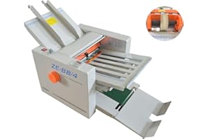 110V Automatic Paper Folding Machine with 4 Plates, Fast 262ft/min Speed, Z-Fold & Multiple Formats, Ideal for Business Lette