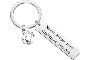 ENSIANTH Crab Keychain Crab Lover Gift Never Forget How Crabulous You are Keychain Crab Jewelry for BFF Traveler Gift