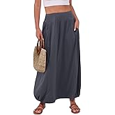 ANRABESS Women's Maxi Skirt Summer Trendy High Waisted Boho Flowy Long Skirts 2026 Spring Fashion Beach Vacation Clothes
