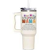 SUFAVN Nana Gift from Grandkids, Grandchildren - Best Nana Ever Cup - Christmas Gift, Birthday Gift Ideas for Grandma 40Oz Tumbler With Handle