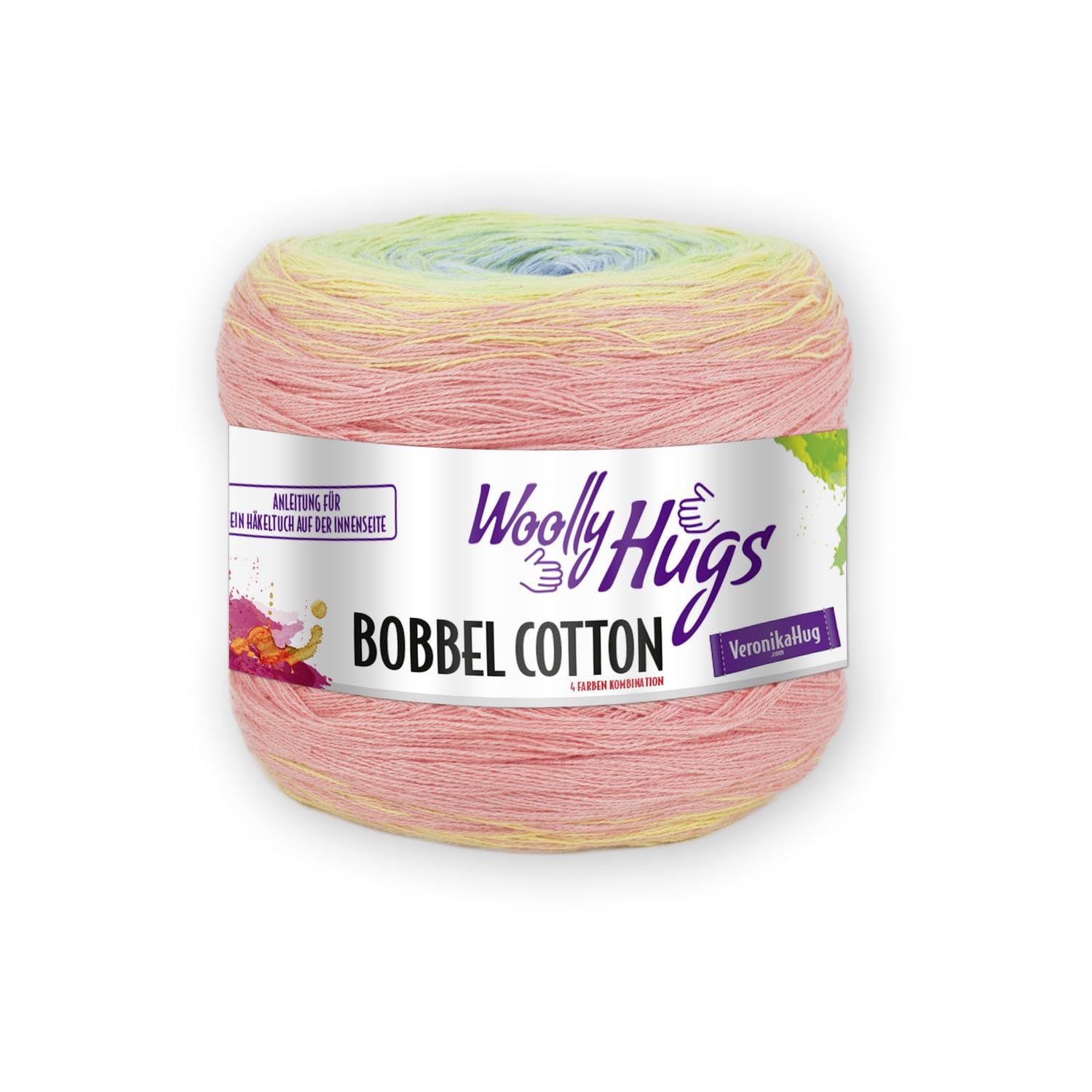 Pro Lana Woolly Hugs Bobbel Cotton 17 Blue / Green / Rose / Purple
