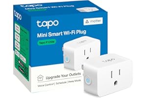 TP-Link Tapo Matter Compatible Smart Plug Mini, Compact Design, 15A/1800W Max, Super Easy Setup, Works with Apple Home, Alexa