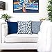 Homey Cozy Printed Pillow Cover,Blue Series White Geometric Decorative Square Couch Cushion Pillow Sham Case 20 x 20 Inch, Cover Only