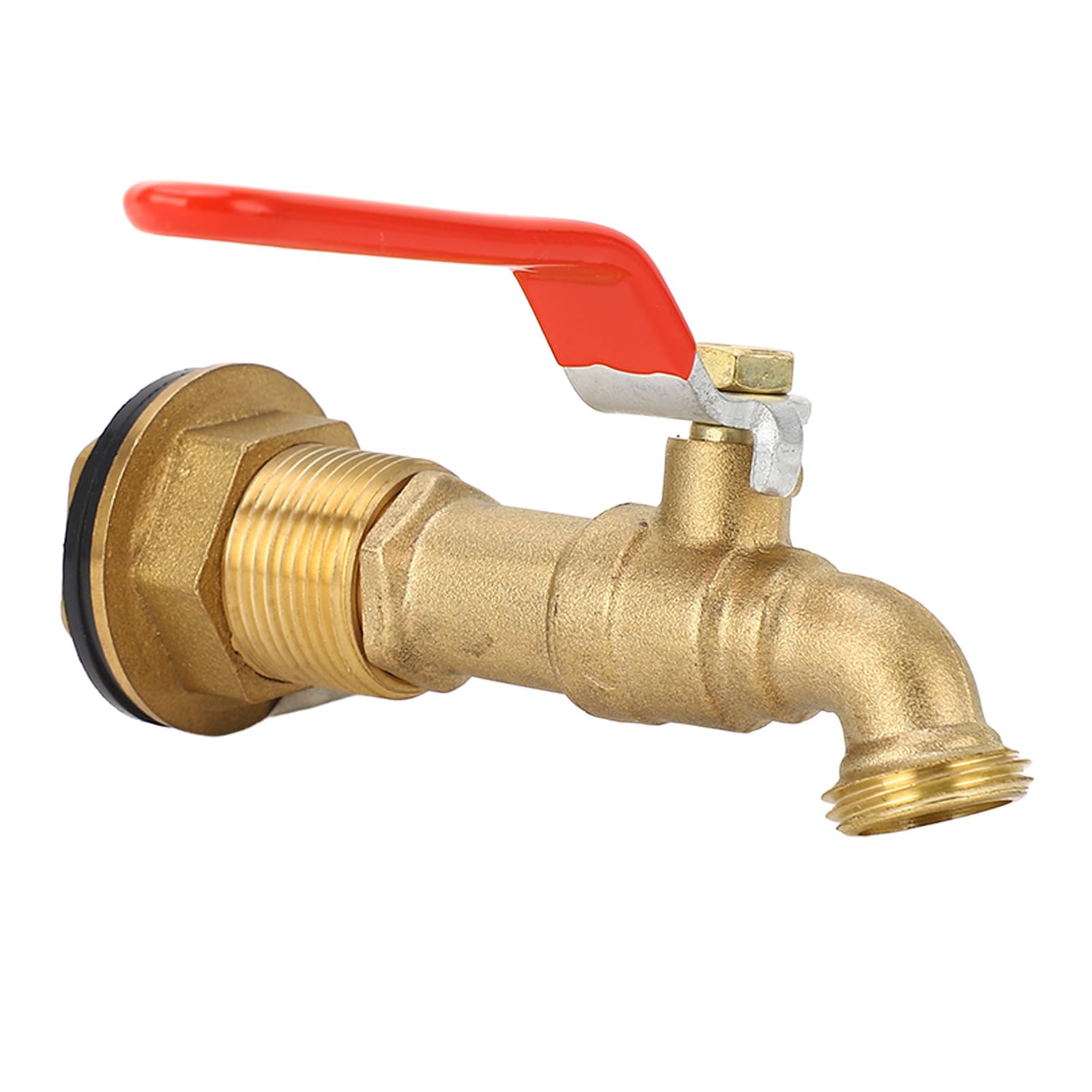 Outdoor Rainwater Barrel Spigot 1/2 Inch Quarter Turn Brass Ball Valve Faucet with Bulkhead for Water Tanks Swimming Pools Storage Barrels Garden Use