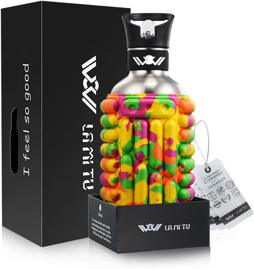 YHLU Stainless Steel Tactical Sports Bottle, Suck Design Massage Cup, 750Ml, 1200Ml, Multi-Color Selection