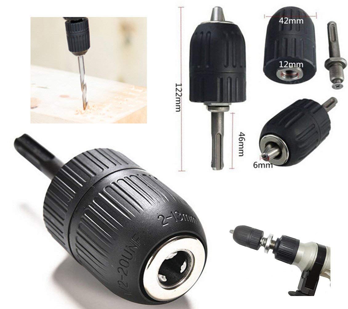 SDS Adaptor Impact Drill Chuck Hand Tool 213mm 1/2inch Keyless Chuck