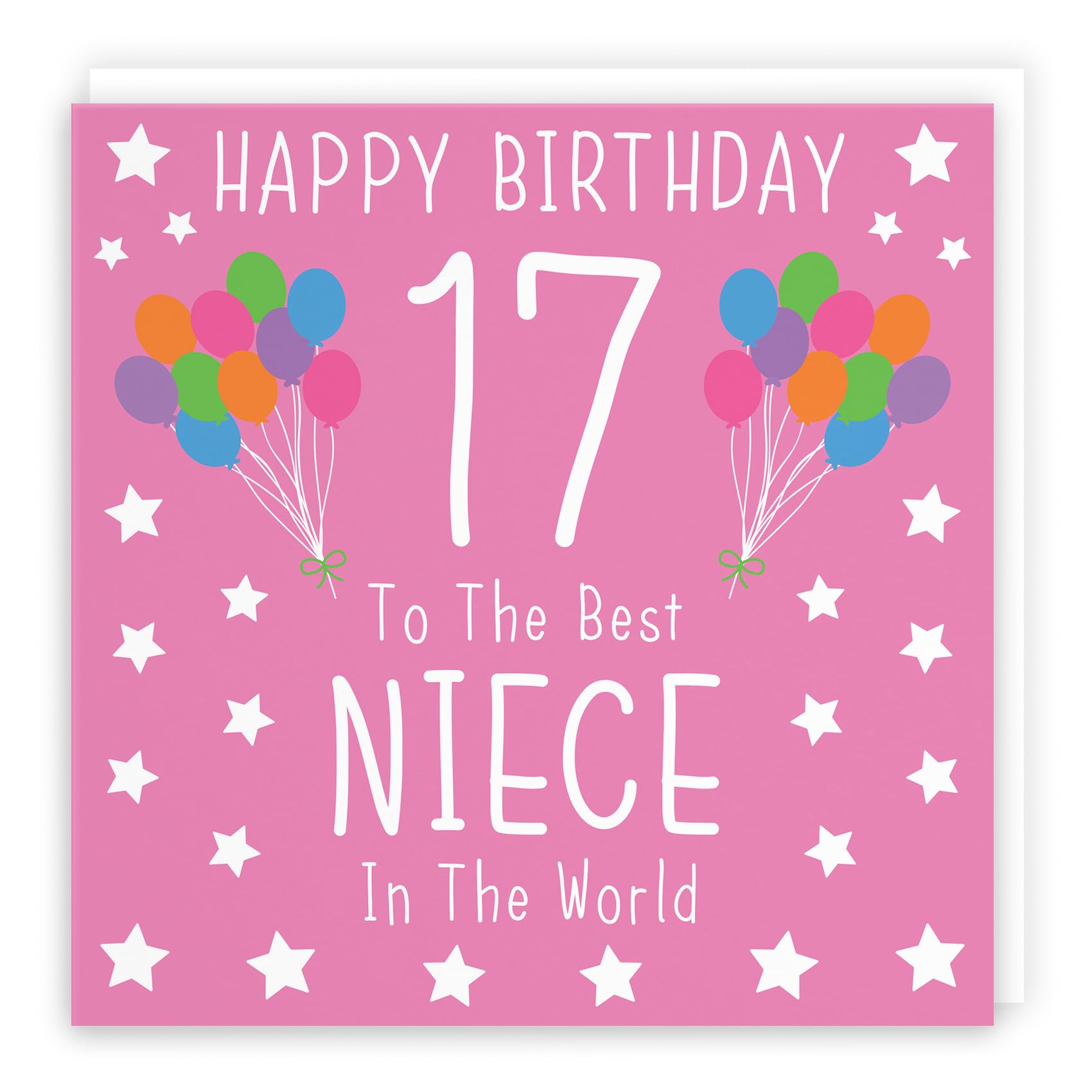 Hunts England - Large Niece 17th Birthday Card - Happy Birthday - 17 - To The Best Niece In The World - Iconic Collection - Large - 210 x 210 mm - Age 17