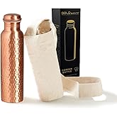 BOLD & DIVINE Premium 32oz Pure Copper Hammered Water Bottle for Drinking - Ayurvedic Health Benefits - Handcrafted Copper Water Vessel - Leak-Proof Design, Rust-Free - Eco-Friendly Choice