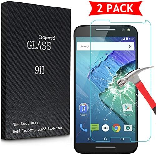 Aeman Moto X Pure Edition Screen Protector - Anti-Scratch, Bubble Free, [Case Friendly] with Lifetime Replacement Warranty Tempered Glass for Motorola Moto X Pure Edition / X Style (2 PACK)