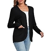 TownCat Women’s Lightweight Cardigan with Pockets Long Sleeve Open Front Cardigan for Women