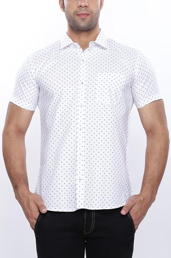Buy VISHAL MEGA MART Driftwood Men Printed White Casual Shirt at Amazon.in