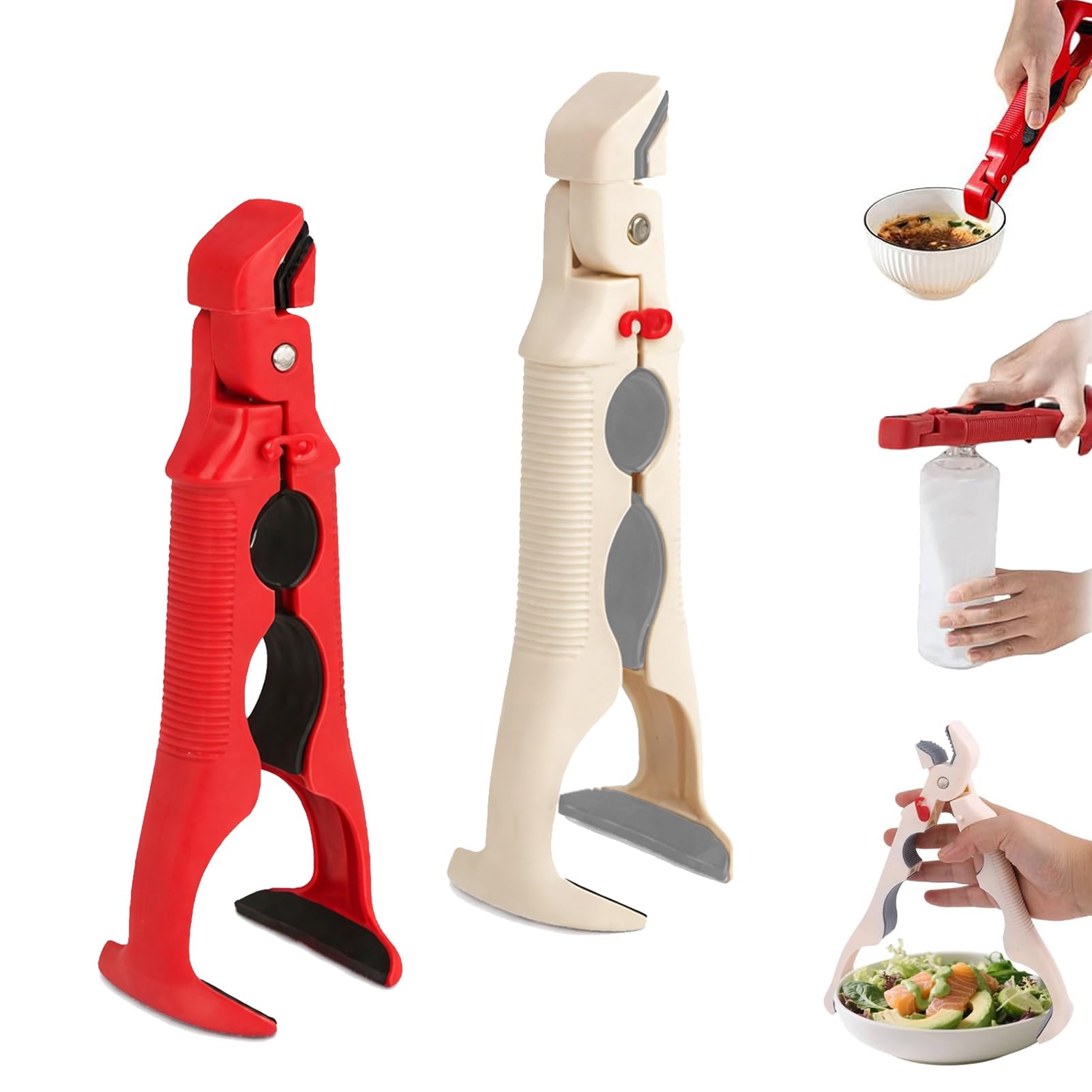 Photo 1 of 2 Pcs 3-In-1 Hot Plate Gripper,Anti Scald Plate Gripper,Hot Tongs,Anti Scald Bowl Holder Clip For Bowls & Dish, Non-Slip Jar Opener Clip For Kitchen, Air Fryer, Microwave & Baking Dishes
