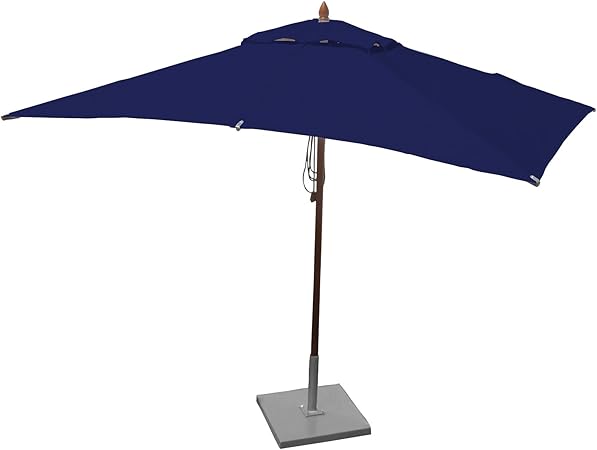 Amazon Com Greencorner Mahogany Rectangle Patio Umbrella 10 X 6 5 Foot Ocean Blue Garden Outdoor