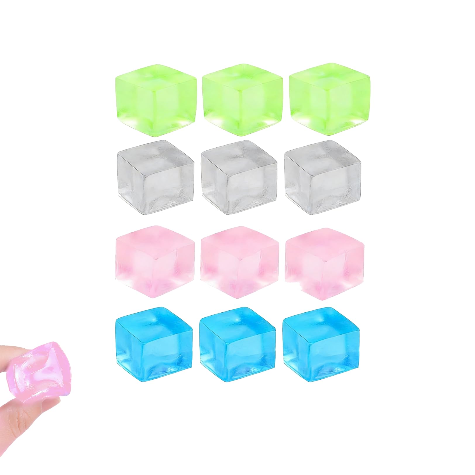 12 Pcs Stress Squishy Cube,2.5cm Small Squishy Fidget Toys Cubes Stress Cube Ball,Reduce Pressure Toy Relieving Anxiety for Adult Teens Party Bag Fillers Classroom Prizes Birthday Gift(Random Color)