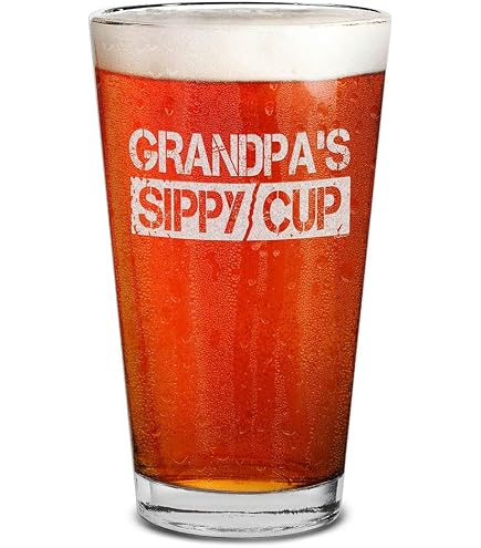 Funny Papa Juice Beer Pint – Laser Engraved Glass Mug For Dad, Grandpa, Birthday Or Father’s Day