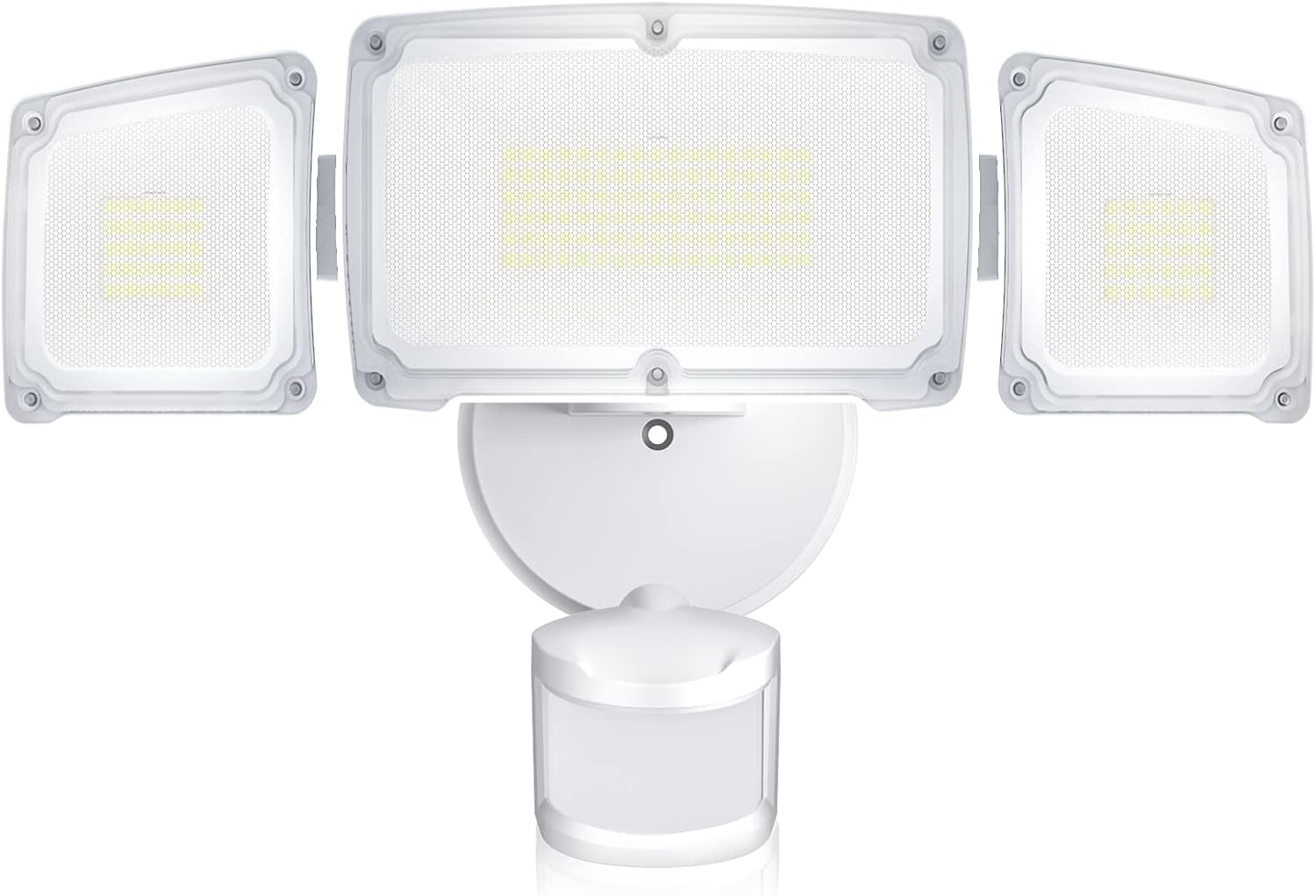 Lighting - Amico 3 Head LED Security Lights with Motion Sensor, Adjustable Motion Detected Flood Light 40W 4000LM, 5000K, IP65 Waterproof, Outdoor Motion Sensor Light for Garage, Yard, Entryways(White)
