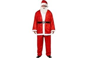 SORANGEUN Santa Claus Costume, Cost-effective 5pcs Santa Suit, Large Santa Costume for Men
