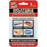 Flex Seal Patch &amp; Repair Kit for Air Mattresses, Rafts, Pool Toys - 2 Clear Patches, Smooth PVC