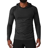 Gafeng Mens Workout Hoodie Long Sleeve Lightweight Gym Running Quick Dry Athletic Shirt with Hood