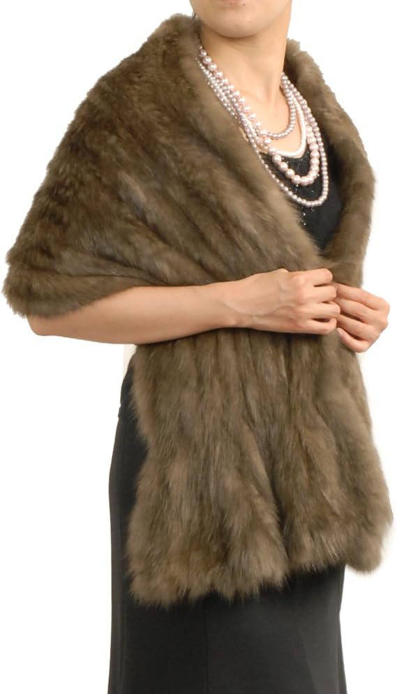 Amazon 株式会社 三京商会 Sankyo Shokai ロシアンセーブル ファー 編み込みストール マフラー レディース ライト系 マフラー 通販