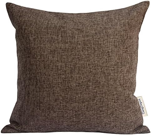 TangDepot Heavy Lined Linen Cushion Cover, Throw Pillow Cover, Euro Shams, European Throw Pillow Covers, Indoor/Outdoor - (26"x26", Chocolate)