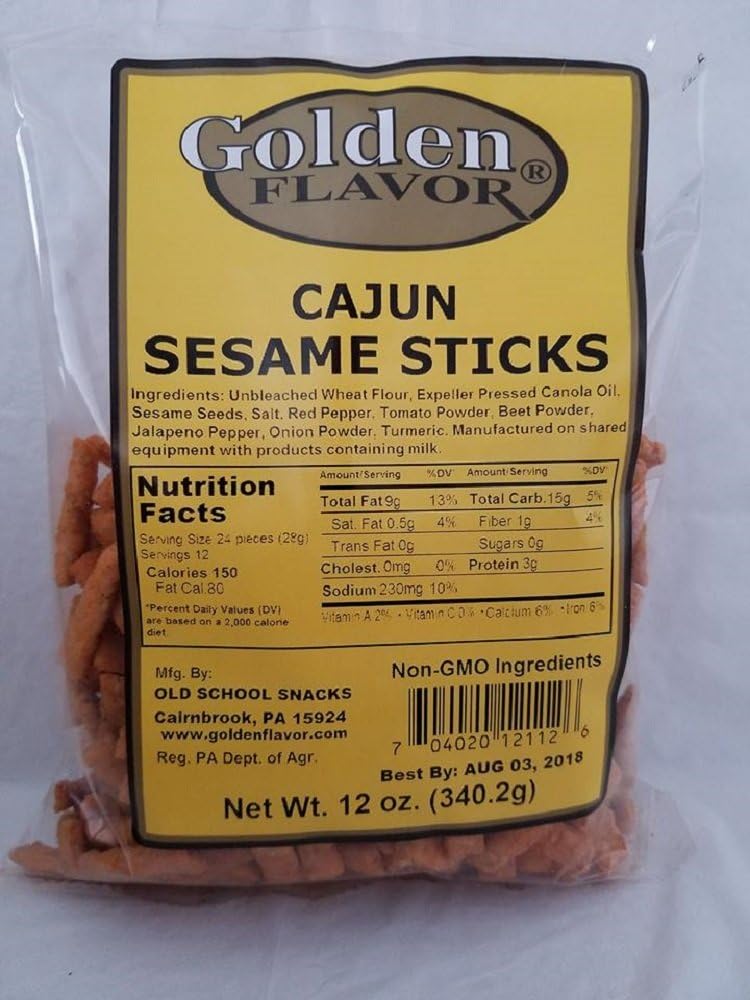 Golden Flavor Sesame Sticks - Cajun - 3 pounds total - (4) 12 ounce bags