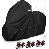 Benlari Motorcycle Cover with Side Top Box Compatible with Harley Davidson Touring Ultra Limited Street Glide Road Glide Electra Glide, Waterproof Motorcycle Cover Outdoor Storage All Weather