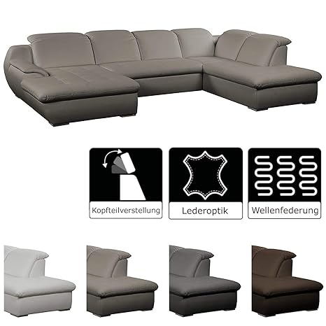 Cavadore Clancy Polsterecke Ecksofa kunstleder elefant Longchair links