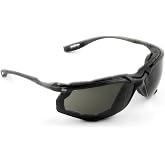 3M Safety Glasses, Virtua CCS, Anti-Fog Gray Lens, Black Frame, ANSI Z87 | Corded Ear Plug Control System, Removable Foam Gasket, Pack of 1