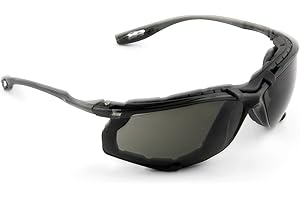 3M Safety Glasses, Virtua CCS, ANSI Z87, Anti-Fog, Gray Lens, Black Frame, Corded Ear Plug Control System, Removable Foam Gas