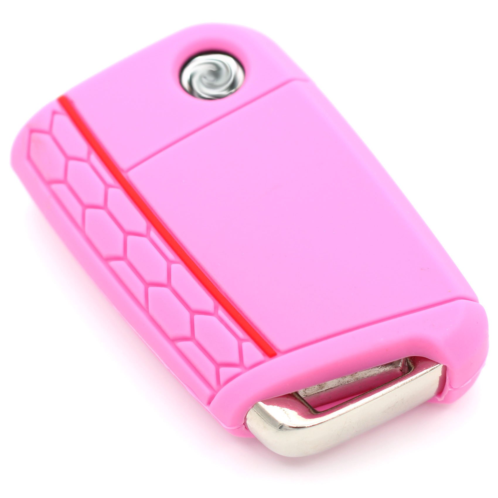 VB Key Case for 3 Buttons Car Key Silicone Cover Key Case Protective Cover (Pink)