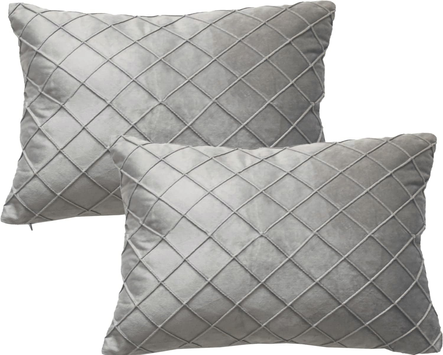GONOVE Cushion Covers 30X50cm Soft Velvet Decorative Throw Pillow Cases Pack of 2 Square Pillow Covers Pillowcases with Invisible Zipper for Home Couch Sofa Bed, Grey