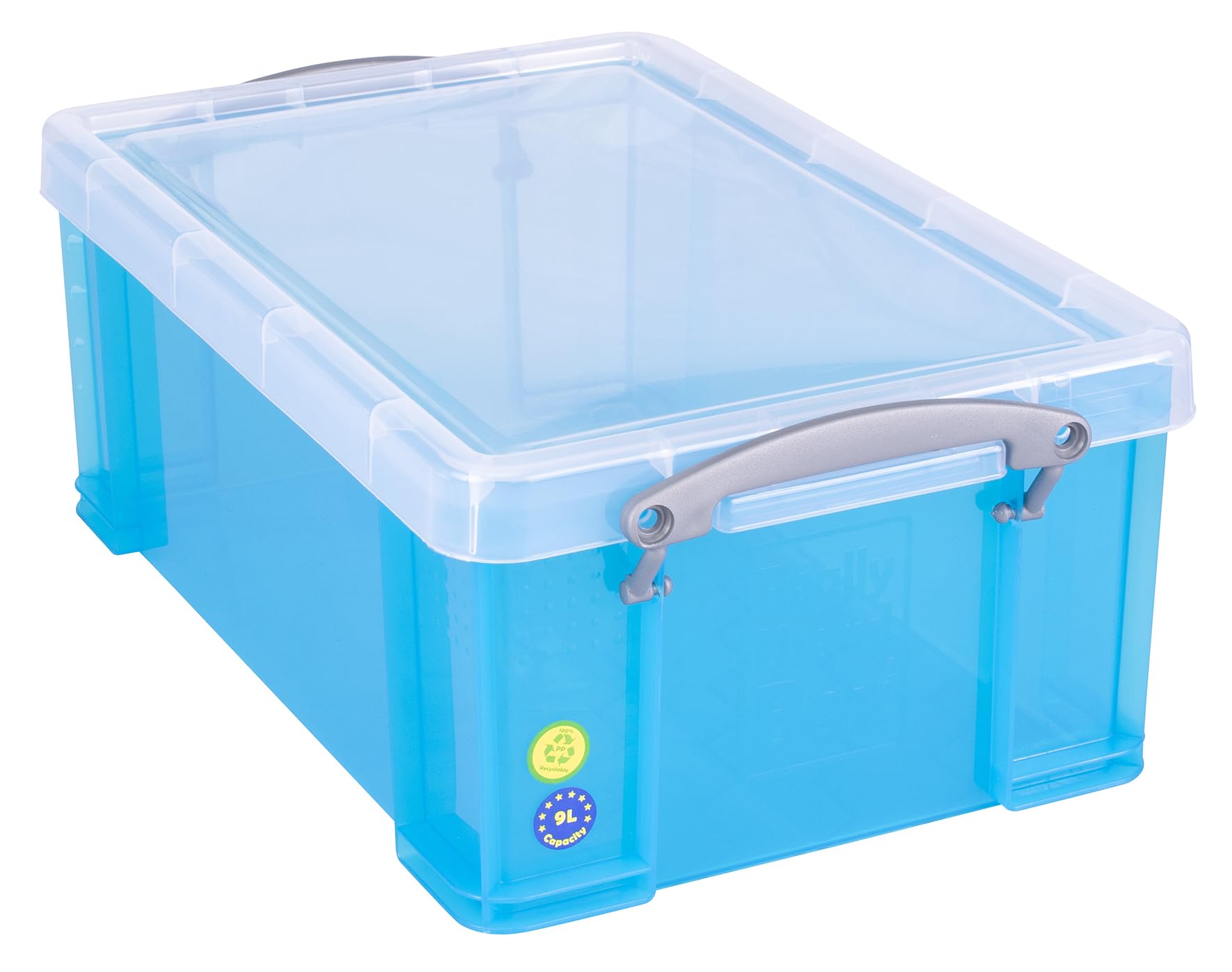 Really Useful Box Plastic Storage Box 9 Litre Trans Blue