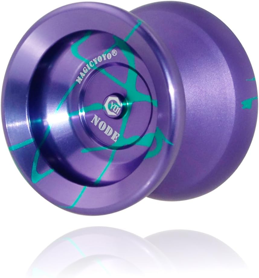 Amyove Magic Yo Yo Ball Aluminum Professional Bundle Ball, U Type Bow Shape, Professional Alloy Purple Green