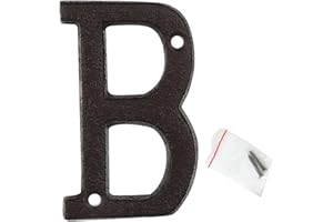 roslyong 3 Inch House Numbers and Letters, Vintage Address Letters for Outside, Cast Iron Solid Metal Letter B (Matching Screws Included)