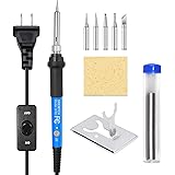 Soldering Iron Kit, [Upgraded] 60W Adjustable Temperature Welding Tool with ON-Off Switch, Rarlight 9-in-1 Soldering Kits, 5p