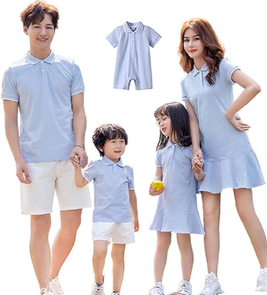 Amazon Co Jp 親子 ペアルック ポロシャツ 可愛い おそろい 親子服 シンプル 親子 ピンク ブルー ワンピース S M L Xl 2xl 3xl 子供身長70 150cmまで対応 大人 40kg 107kgまで対応 服 ファッション小物