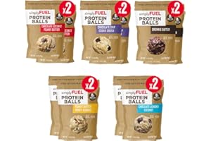 simplyFUEL Whole-Food Protein Balls Variety Pack (Ultimate), 8 g High-Protein, Gluten-Free, Healthy Snack for Adults & Kids (1.6 oz, Pack of 10)