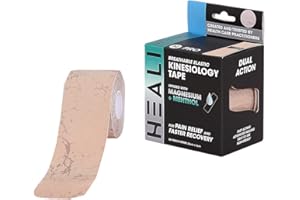 INNOVATIONS BY HEALI Heali Kinesiology Tape with Magnesium and Menthol, 20 Pcs Precut Strips, K Tape Roll, Knees, Physical Therapy Sports Tape for Muscle and Joint Pain Relief, Water Resistant, Beige Crackle