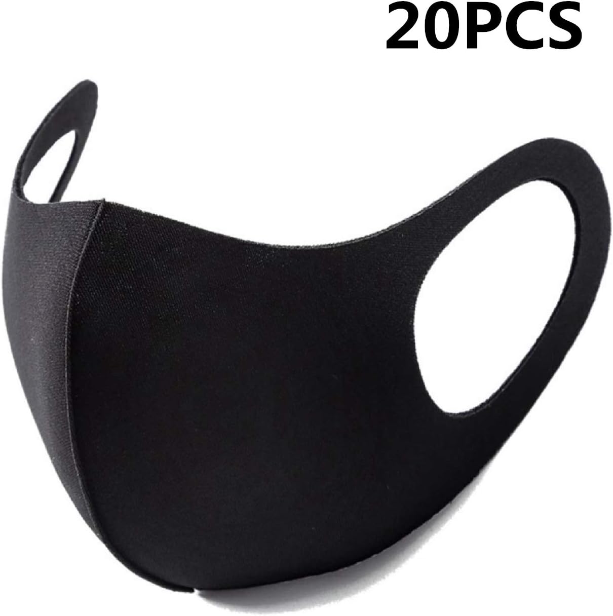 20Pcs Reusable Mouth Cover Anti Pollen Washable Dust Proof Anti Haze Protective Face Shield Face Cover Black