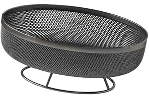 Qialexicon Fruit Bowl with Base, Iron Wire Serving Tray for Kitchen Worktop, Large Capacity, Breathable, Decorative Snack Con