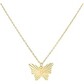 Jewels By Lux Sterling Silver Or Yellow-Tone Womens Cubic-Zirconia Butterfly Charm Necklace Size 16 + 2 Inches