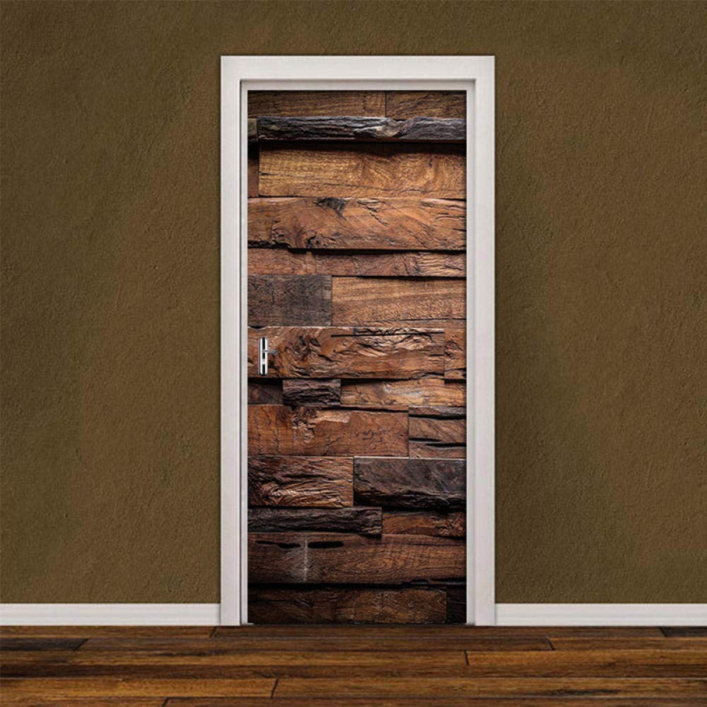 Amazon Com Lsdamw Wall Decal Stickers Waterproof 3d Three Dimensional Door Stickers Self Adhesive Wood Wall Stickers Bedroom Wooden Door Decorative Stickers Self Adhesive Baby