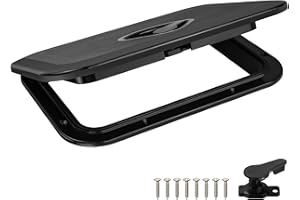 CLLOMAGY Marine Boat Hatch Deck Cover Lid,Marine Deck Access Hatch & Lid,Black Rectangle Boat Access Door for Bass/John/Fishing/Skiff/Sailboat/Yacht,Waterproof Cover Easy to Install