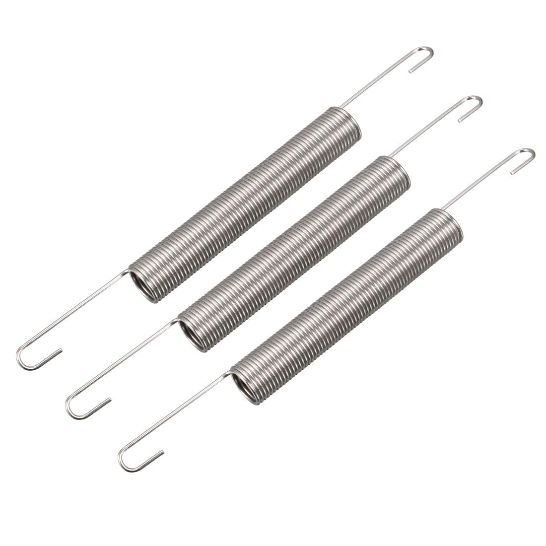 sourcing map Extension Spring - 0.9mm Wire Dia, 10mm OD, 60mm Free Length Spring Steel Small Dual Hook Tension Spring 3pcs