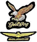 Set Eagle Bald Hawk Goldwing Chopper Motorrad Jacket Patch Sew Iron on Logo Embroidered Badge Sign Emblem Costume