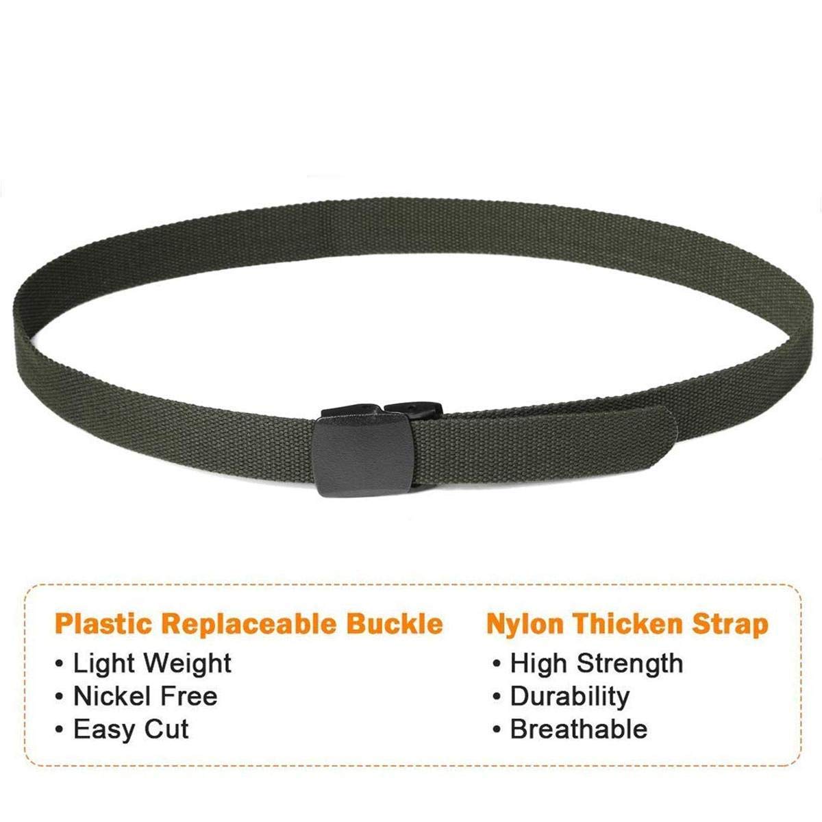 Alisena Men Women Tactical Adjustable Survival Solid Nylon Outdoor Waist Belt(Army Green)