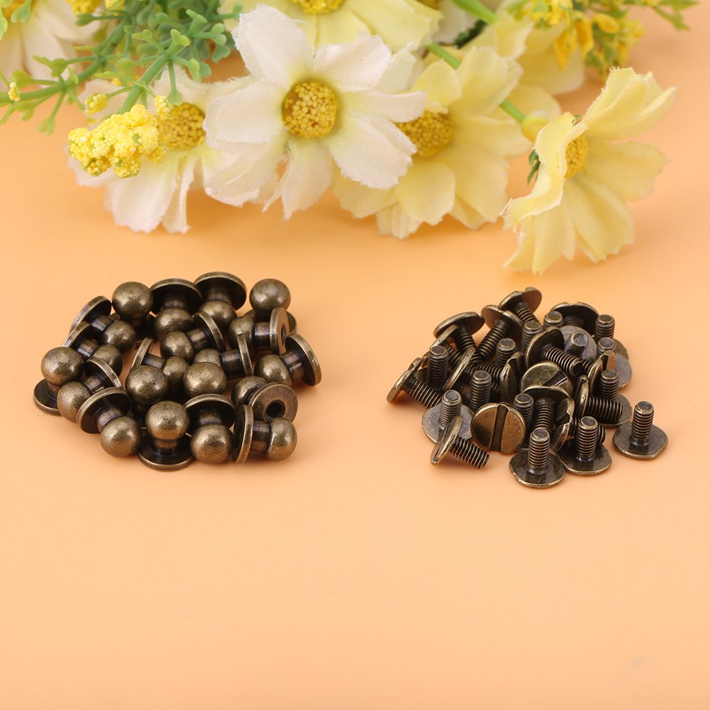 Rivetti A Vite QUARKZMAN 10x5mm | 12 Set Tono Oro | Per Borse In Pelle Fai-Da-Te E Artigianato - Foto 8