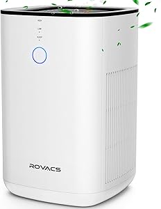 ROVACS Air Purifiers for Home, 3-in-1 True HEPA Filter Air Purifier Up to 400ft² Per 30Min, Desktop Air Purifier for (99.97) Allergies and Pets, Smoke, Dust, Mold, 3D Intake, Available for California